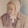 A Girl with wool hat
